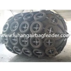 Llong rwber niwmatig morol 2.5m X 4m a phorthiant dociau